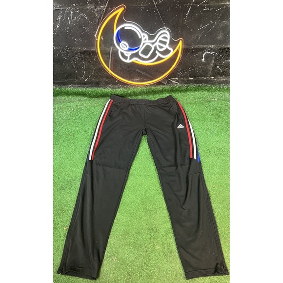 Adidas Climacool Black/USA Workout Soccer Training Joggers Pants‎ Womens Size XL - Picture 1 of 7